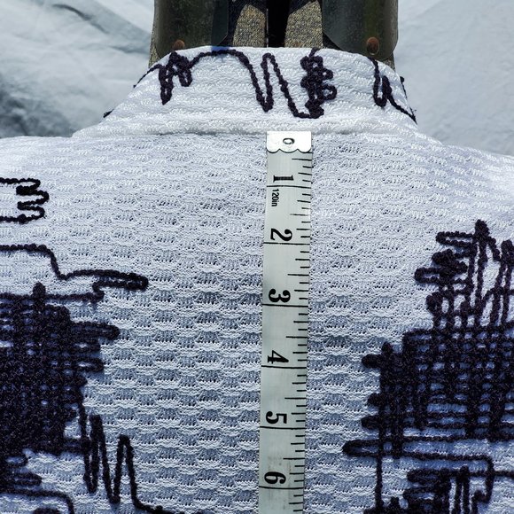 Ming Wang White Knit Jacket Black Embroidery - Picture 13 of 16